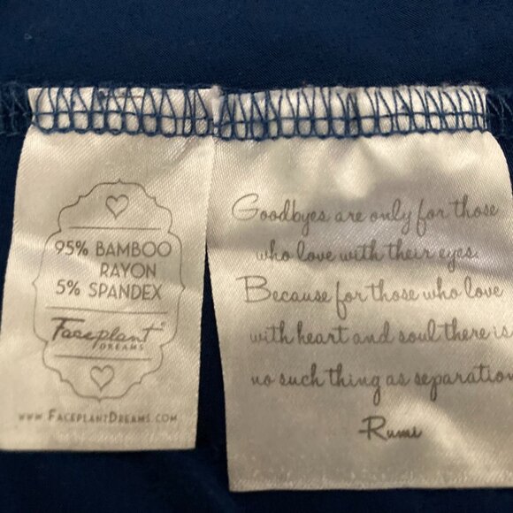 FacePlant Dreams Blue Bamboo Lace Chemise Nightie Spaghetti Straps Size M - Picture 9 of 11